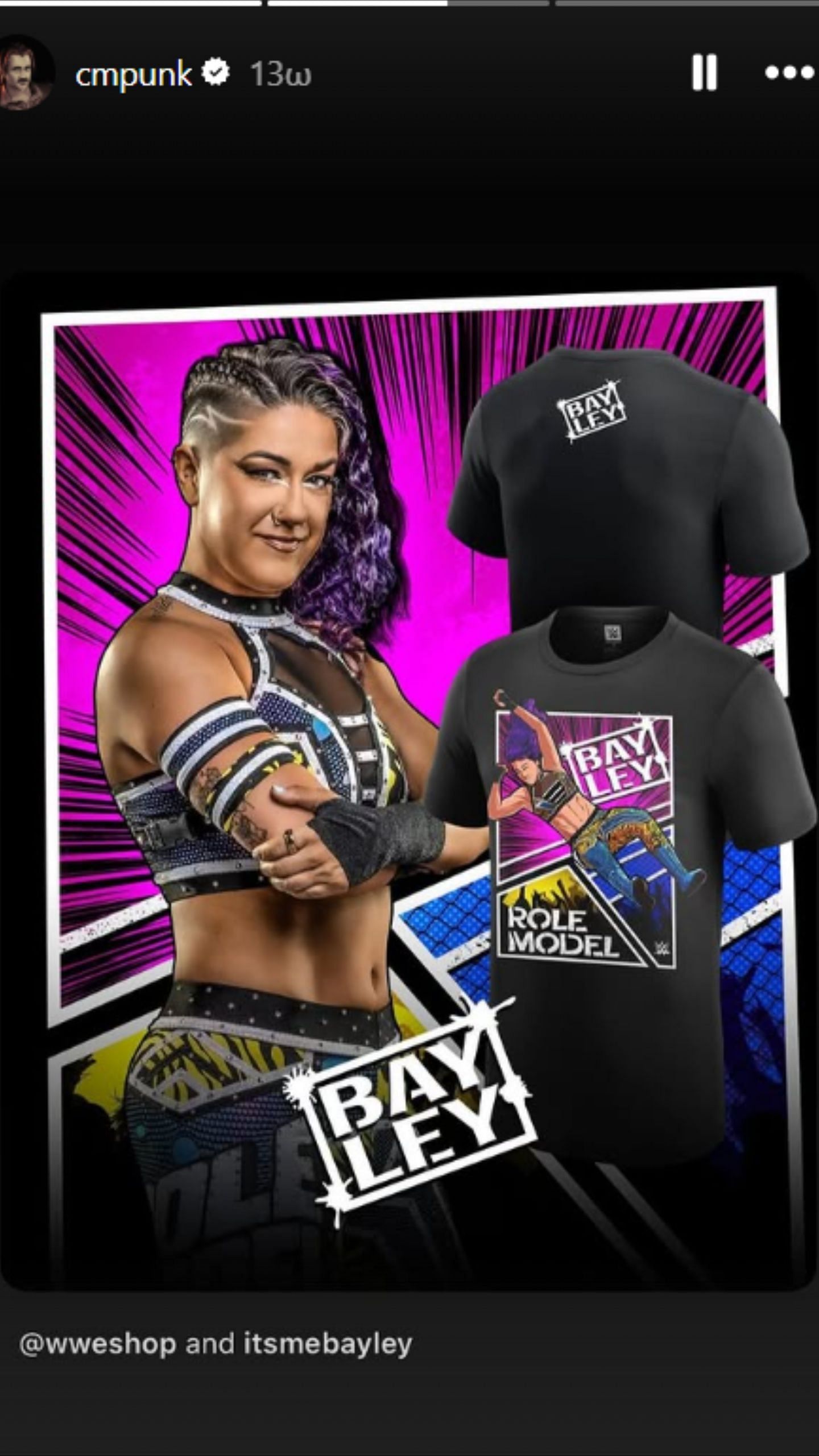 CM Punk posted WWE's announcement on Bayley (Photo credit: Punk on IG)